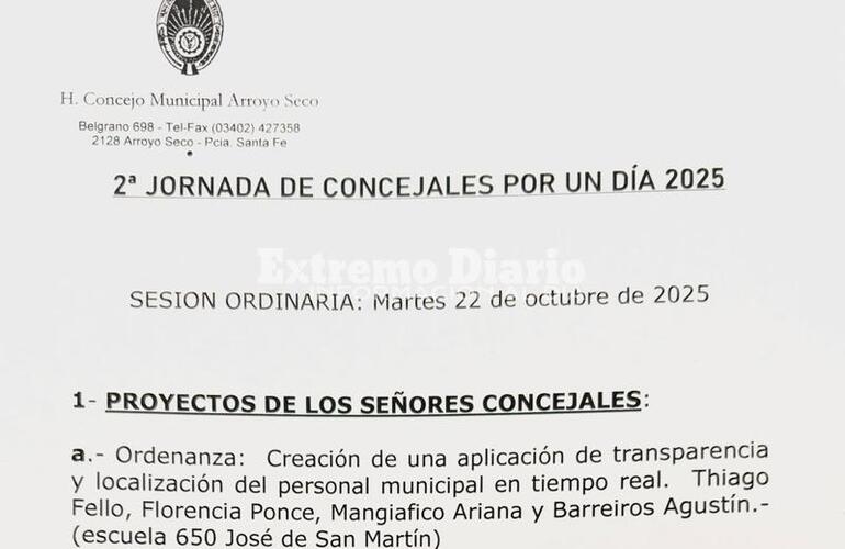 Imagen de Concejal por un Día: alumnos de Arroyo Seco presentan sus proyectos en el Concejo Municipal