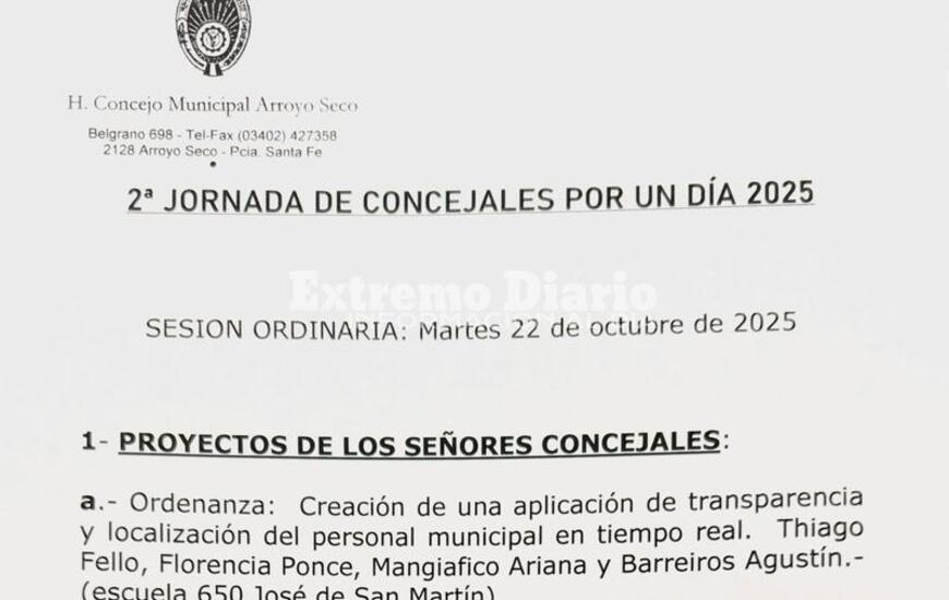 Imagen de Concejal por un Día: alumnos de Arroyo Seco presentan sus proyectos en el Concejo Municipal
