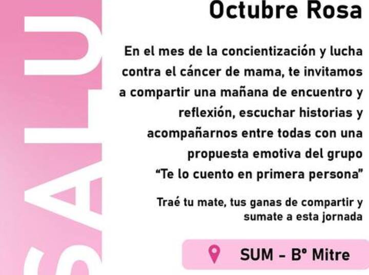 Imagen de Pavón invita a participar de la Jornada Rosa por la concientización sobre el cáncer de mama