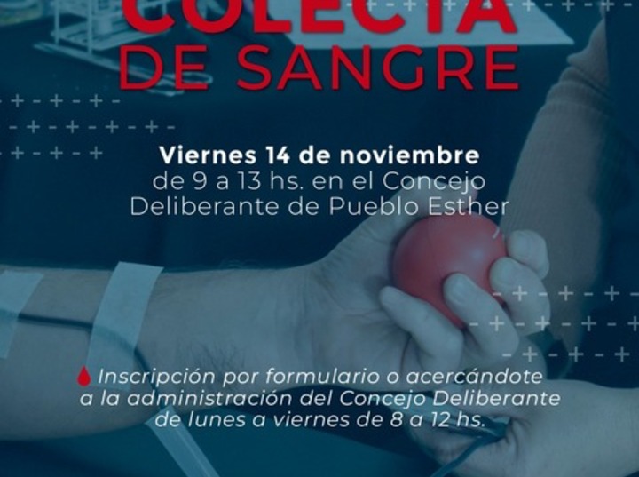 Imagen de Nueva colecta de sangre en Pueblo Esther: última campaña del año