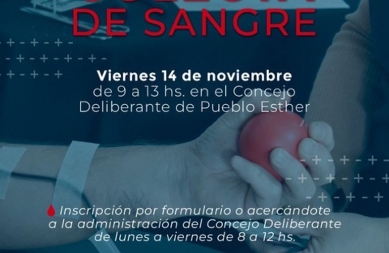 Imagen de Nueva colecta de sangre en Pueblo Esther: última campaña del año