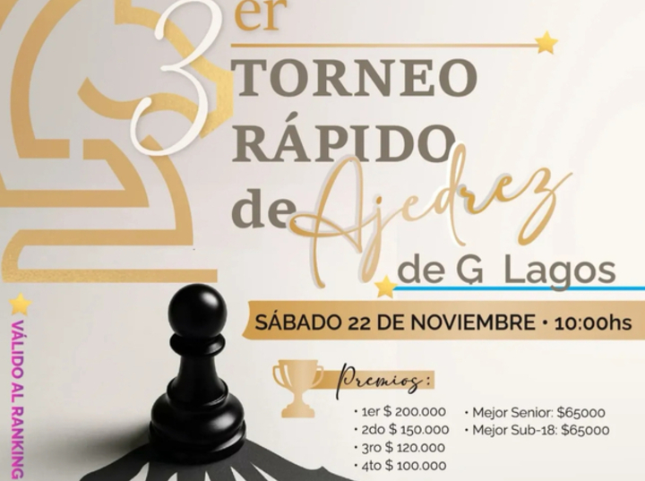 Imagen de El 22/11, será el 3er Torneo Rápido de Ajedrez en el Centro Cultural