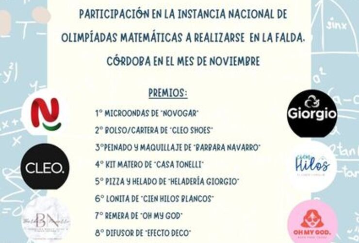 Imagen de Estudiantes arroyenses lanzan una rifa para representar a la ciudad en la instancia nacional de las Olimpiadas Matemáticas