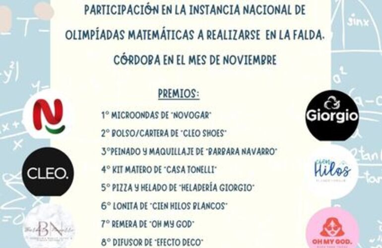 Imagen de Estudiantes arroyenses lanzan una rifa para representar a la ciudad en la instancia nacional de las Olimpiadas Matemáticas
