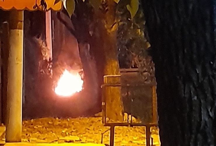 La imagen fue tomada el sábado por la noche.