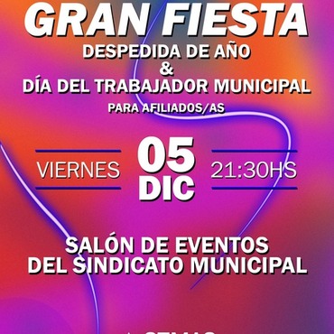 Imagen de El Sindicato Municipal celebra su Gran Fiesta de Fin de Año y Día del Trabajador Municipal