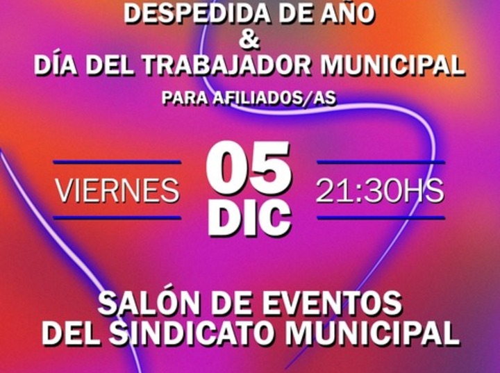 Imagen de El Sindicato Municipal celebra su Gran Fiesta de Fin de Año y Día del Trabajador Municipal
