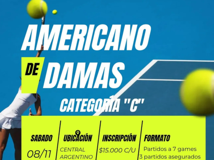 Imagen de Tenis: Torneo Americano de Dobles Damas en Central Argentino