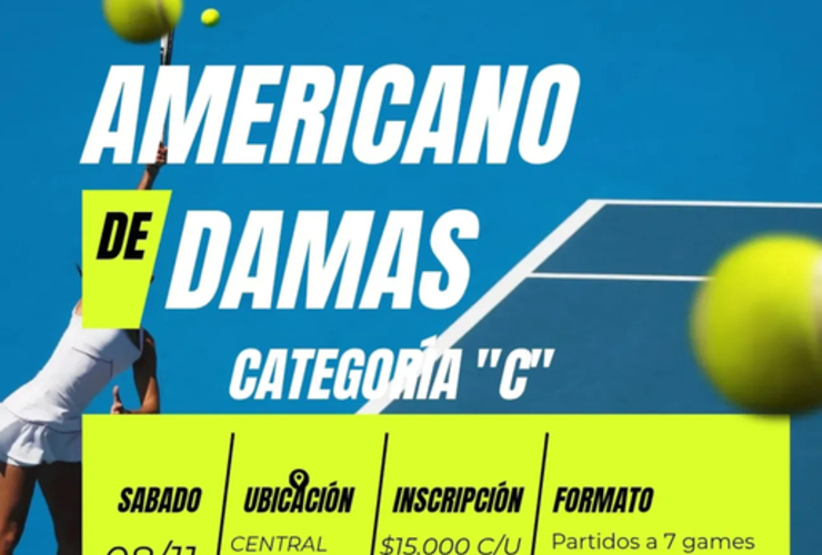 Imagen de Tenis: Torneo Americano de Dobles Damas en Central Argentino