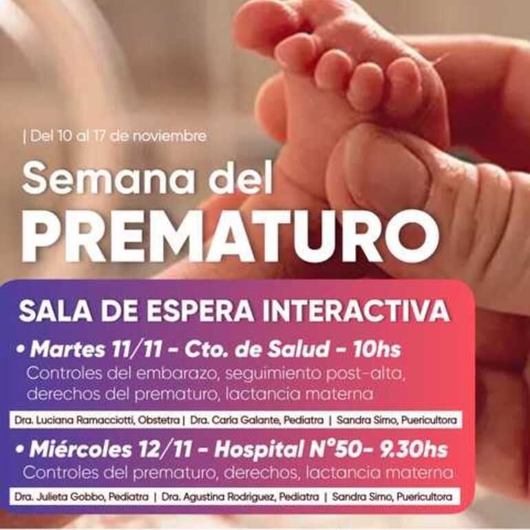 Imagen de Actividades por la Semana del Prematuro en el Centro de Salud Ramón Carrillo y el Hospital N°50
