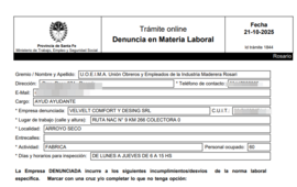 Imagen de Denuncian a la empresa Velvet por maniobras fraudulentas para evitar el pago de indemnizaciones