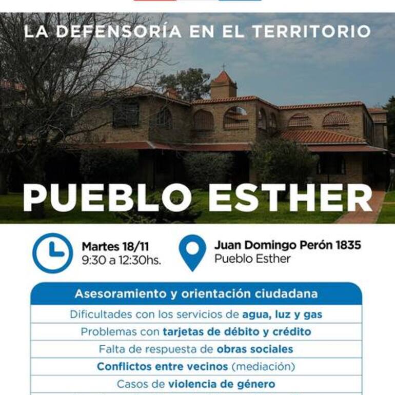 Imagen de La Defensoría del Pueblo brindará asesoramiento en la Municipalidad de Pueblo Esther