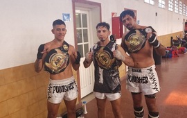 Imagen de Kick Boxing: El Punisher Team ganó cinturones en competencia internacional en Buenos Aires