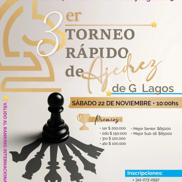 Imagen de 3er torneo rápido de Ajedrez de General Lagos