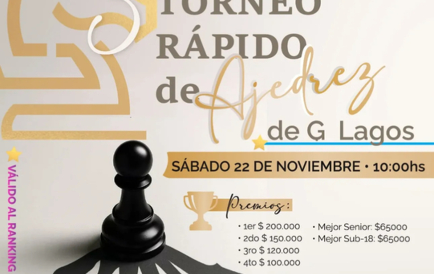 Imagen de 3er torneo rápido de Ajedrez de General Lagos