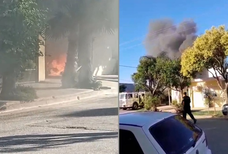 Imagen de Barrio Santa Rita: incendio en un taller mecánico dejó un hombre con quemaduras