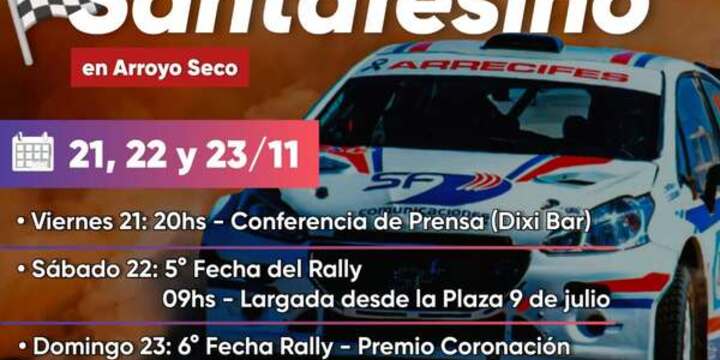 Imagen de Arroyo Seco será sede de una doble fecha del Rally Santafesino