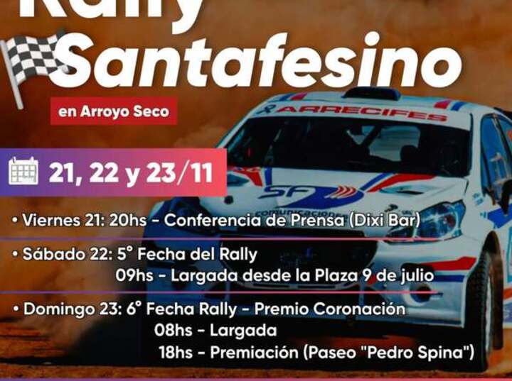 Imagen de Arroyo Seco será sede de una doble fecha del Rally Santafesino