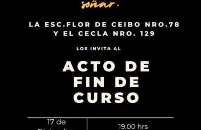 Imagen de La Escuela Flor de Ceibo y el CECLA 129 realizarán su acto de fin de curso