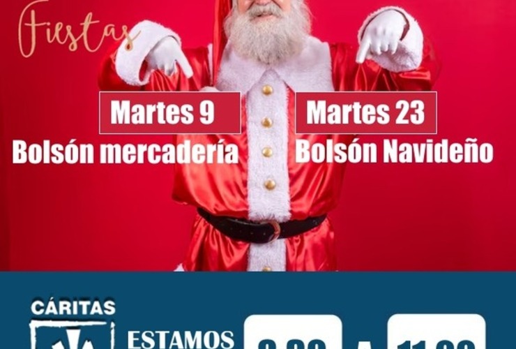 Imagen de C&aacute;ritas Parroquial anunci&oacute; la entrega de bolsones de diciembre y un refuerzo navide&ntilde;o
