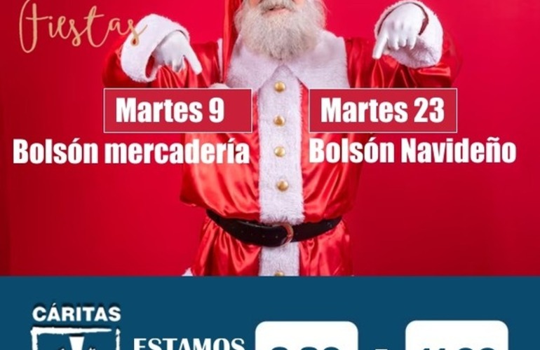 Imagen de Cáritas Parroquial anunció la entrega de bolsones de diciembre y un refuerzo navideño
