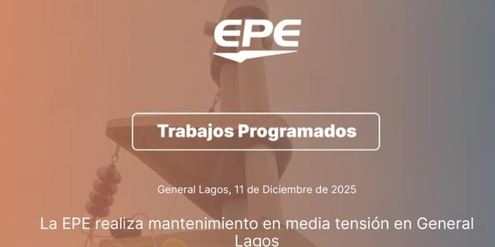 Imagen de Corte programado de la EPE en General Lagos