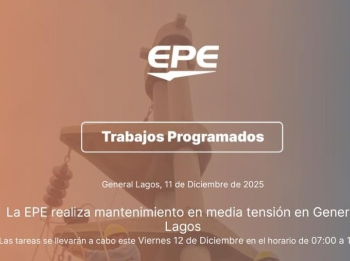Imagen de Corte programado de la EPE en General Lagos