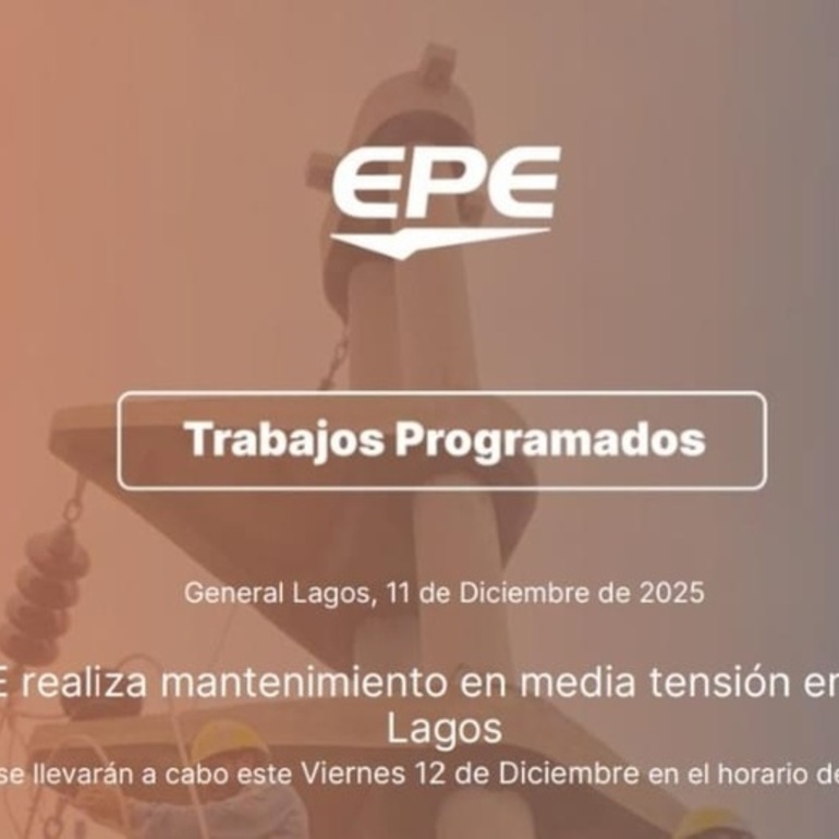 Imagen de Corte programado de la EPE en General Lagos