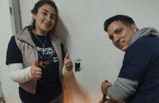 Macarena Colavecchia y Milton Fraile en una actividad juntos