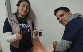 Macarena Colavecchia y Milton Fraile en una actividad juntos