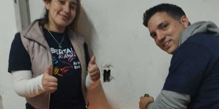 Macarena Colavecchia y Milton Fraile en una actividad juntos