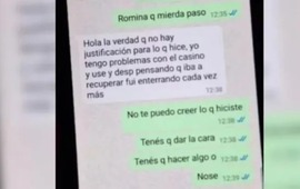 Chat de padres. La mujer confes&oacute; que el dinero recaudado lo perdi&oacute; en apuestas: "Tengo problemas con el casino".