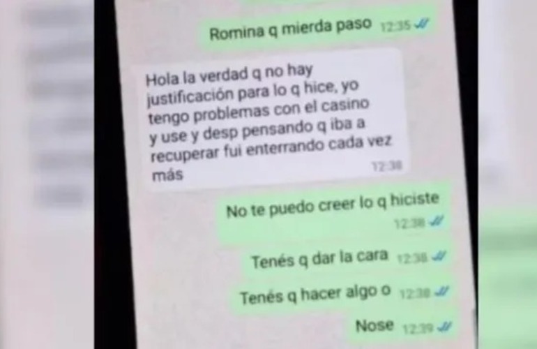 Chat de padres. La mujer confesó que el dinero recaudado lo perdió en apuestas: "Tengo problemas con el casino". Chat de padres. La mujer confesó que el dinero recaudado lo perdió en apuestas: "Tengo problemas con el casino".
