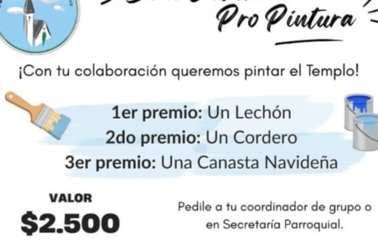 Imagen de Bono solidario para pintar el templo de la Parroquia La Asunci&oacute;n