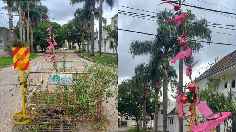 Imagen de Iron&iacute;a navide&ntilde;a en Santa Fe: vecinos decoran un bache como &aacute;rbol de Navidad ante la falta de respuestas