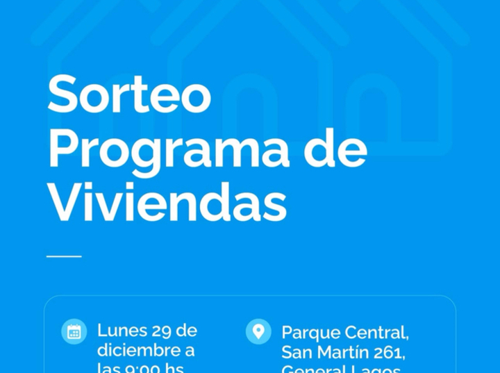 Imagen de Sorteo Programa de Viviendas: ser&aacute; el 29/12 en el Parque Central