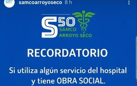 Imagen de El SAMCo Arroyo Seco recuerda a los pacientes informar si cuentan con obra social