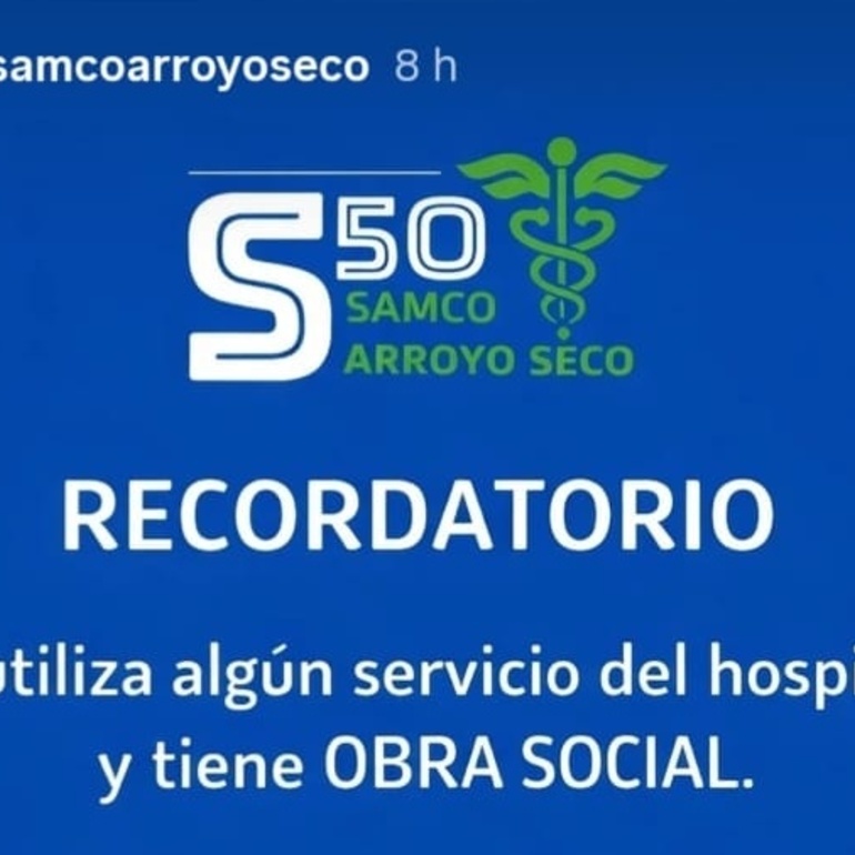 Imagen de El SAMCo Arroyo Seco recuerda a los pacientes informar si cuentan con obra social