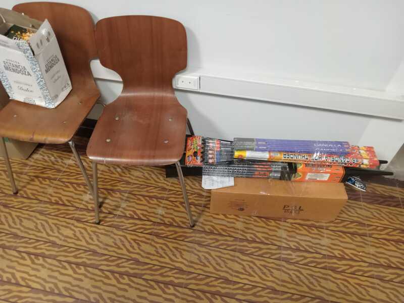 Parte de la pirotecnia incautada