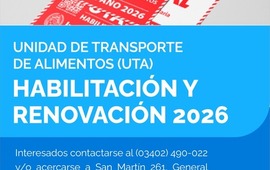Imagen de UTA: Habilitaci&oacute;n y renovaci&oacute;n 2026