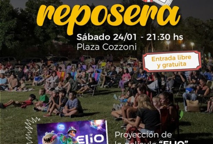 Imagen de El "Cine a la Reposera" llega a la Plaza Cozzoni para una noche bajo las estrellas