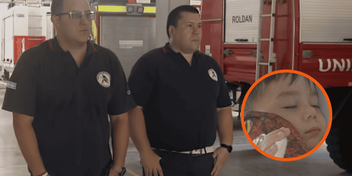 �Gracias a los bomberos hoy Mateo est&aacute; vivo�.