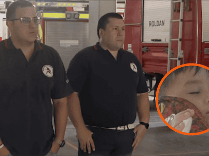 �Gracias a los bomberos hoy Mateo est&aacute; vivo�.