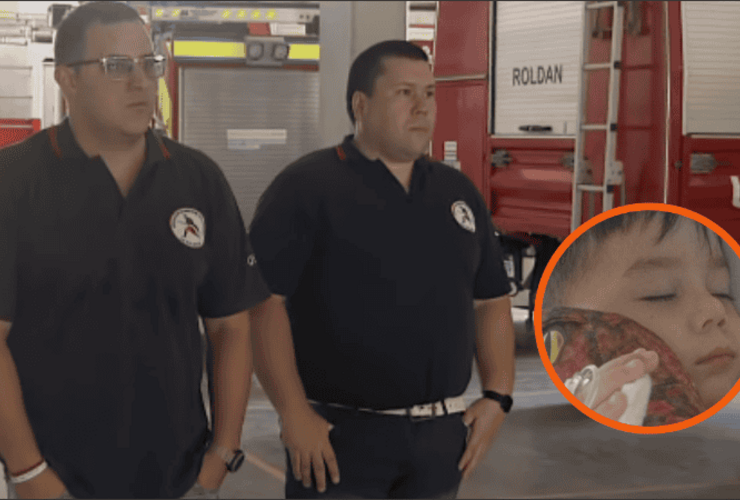 �Gracias a los bomberos hoy Mateo est&aacute; vivo�.