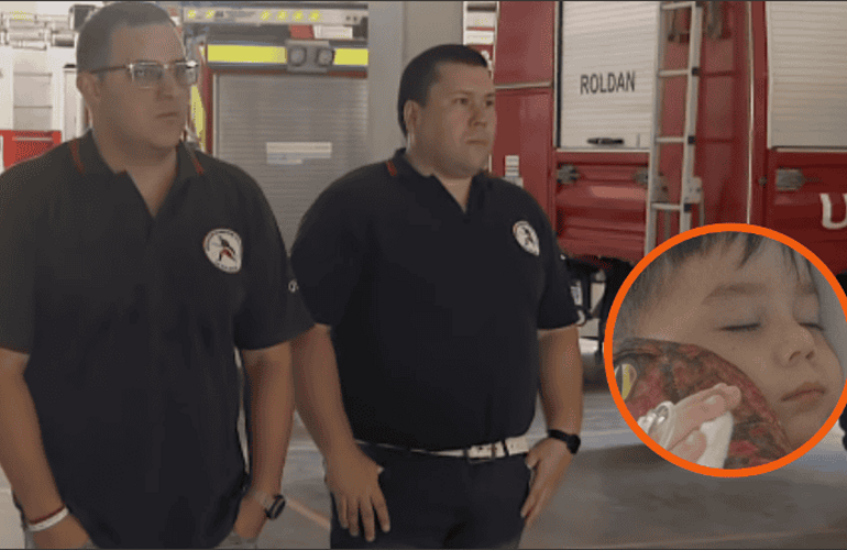 �Gracias a los bomberos hoy Mateo est&aacute; vivo�.