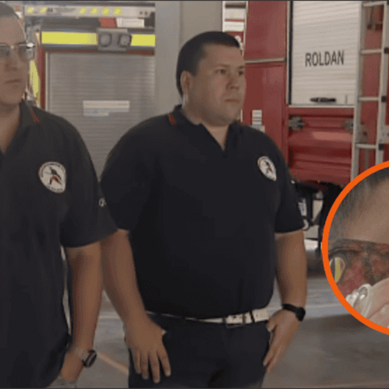 �Gracias a los bomberos hoy Mateo est&aacute; vivo�.