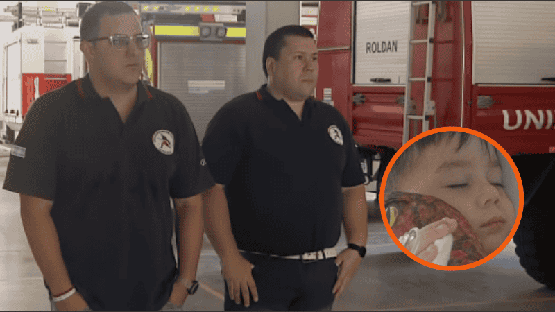 �Gracias a los bomberos hoy Mateo est&aacute; vivo�.