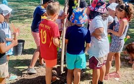 Imagen de Colonia Libertad: los chicos de General Lagos plantaron &aacute;rboles en su jornada especial