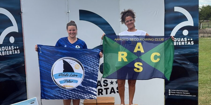 Imagen de Mariela Romagnoli del Rowing Club, obtuvo podios y medallas nadando en Aguas Abiertas en Entre R&iacute;os