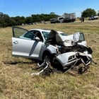 El autom&oacute;vil que choc&oacute; con la moto en ruta 8.